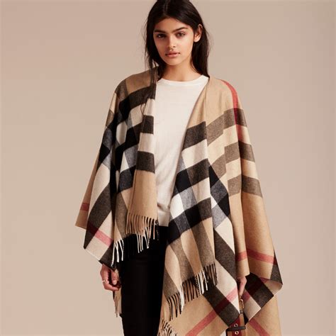 burberry poncho kaschmir|burberry check cape.